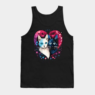 Siamese Cat Couple Valentine Tank Top